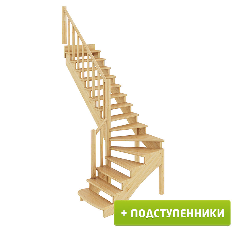 Лестница   К-001м/4 Л c подступенками сосна (7уп)